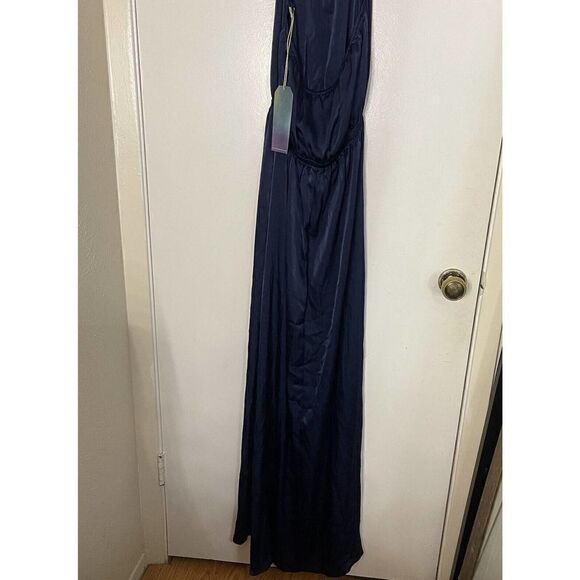 NWT Revolve Show me Your Mumu Heather halter navy side slit maxi dress small - Picture 9 of 10